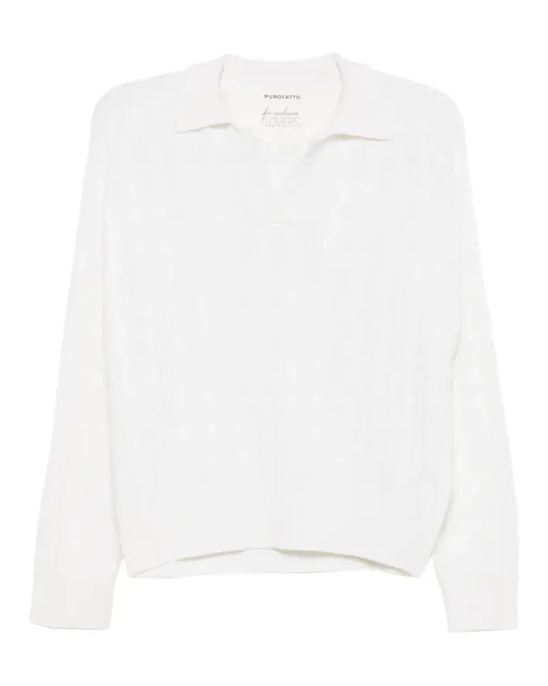 Purotatto Pullover mit Zopfmuster - Nude Nude