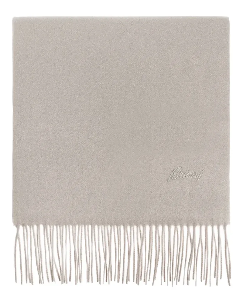 Brioni Schal mit Logo-Stickerei - Grau Grau