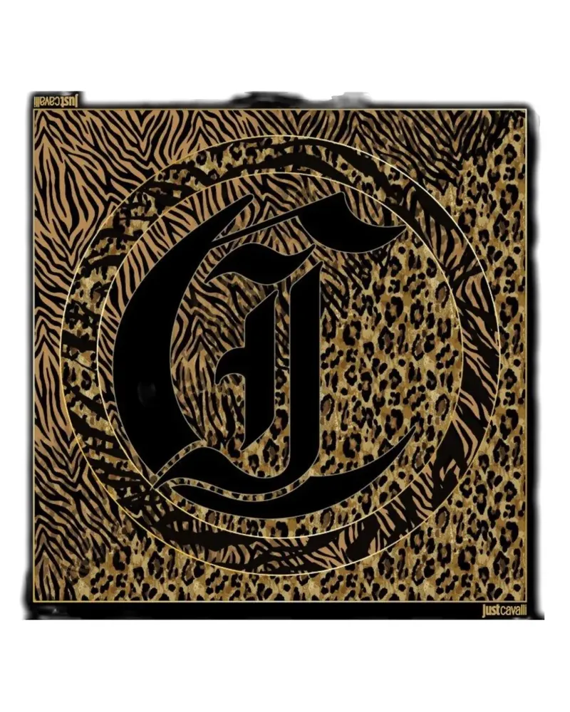 Just Cavalli printed silk scarf - Schwarz Schwarz