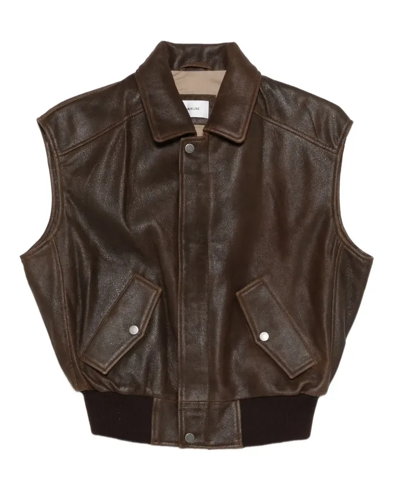 Haikure leather gilet - Braun Braun