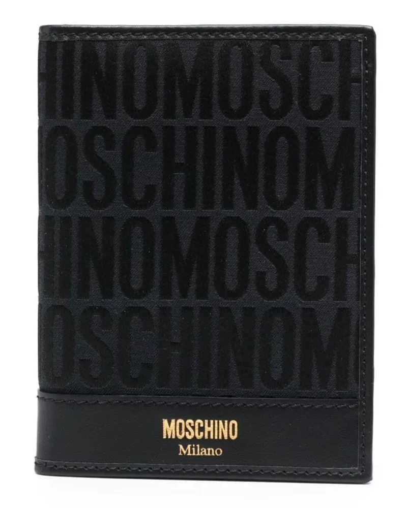 Moschino Portemonnaie mit Jacquardmuster Schwarz