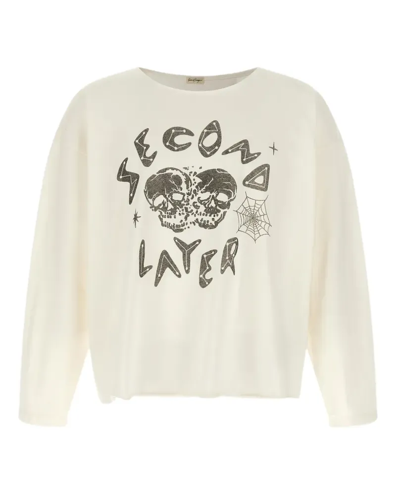 Second/Layer Langarmshirt mit grafischem Print - Nude Nude