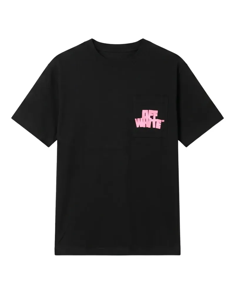 OFF-WHITE T-Shirt mit Brusttasche - Schwarz Schwarz