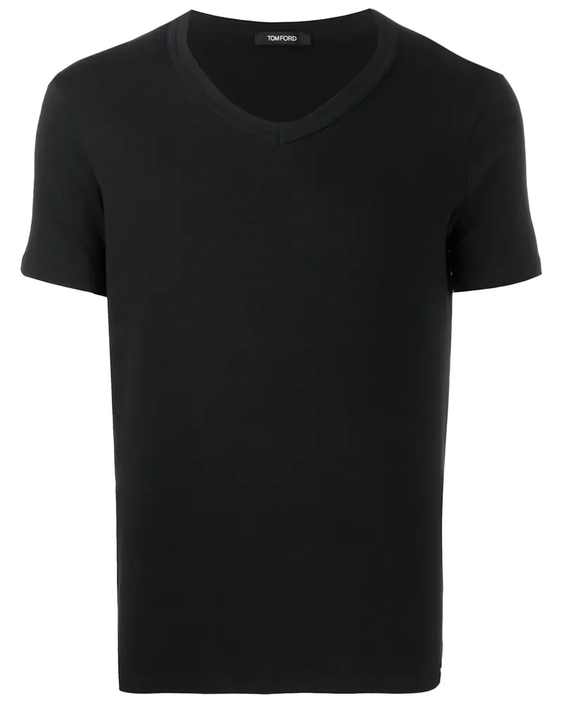 Tom Ford T-Shirt mit V-Ausschnitt - Schwarz Schwarz