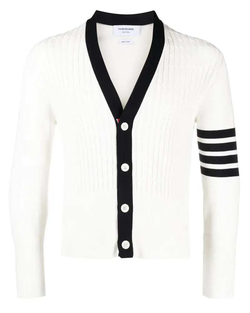 Thom Browne Cardigan mit Streifen Weiß