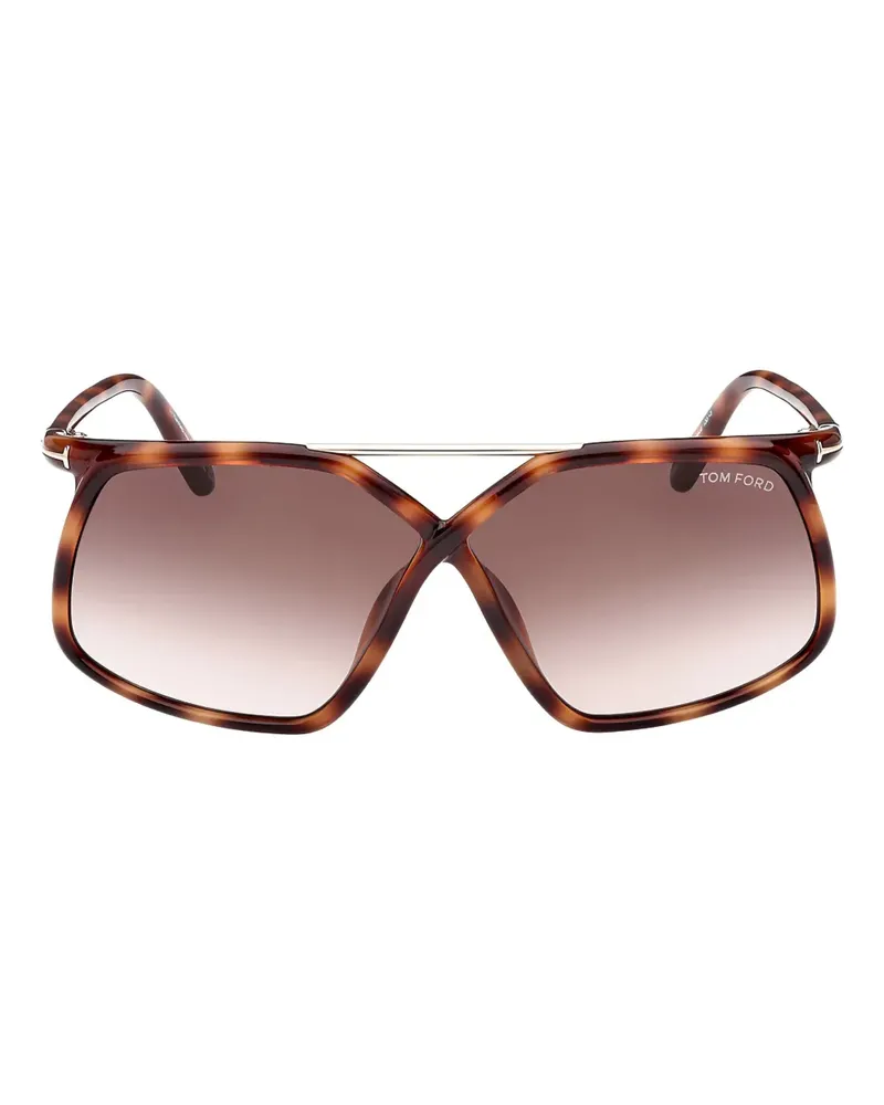 Tom Ford Sonnenbrille mit Oversized-Gestell - Braun Braun