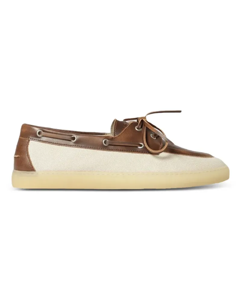 Copenhagen leather-trim boat shoes - Nude Nude
