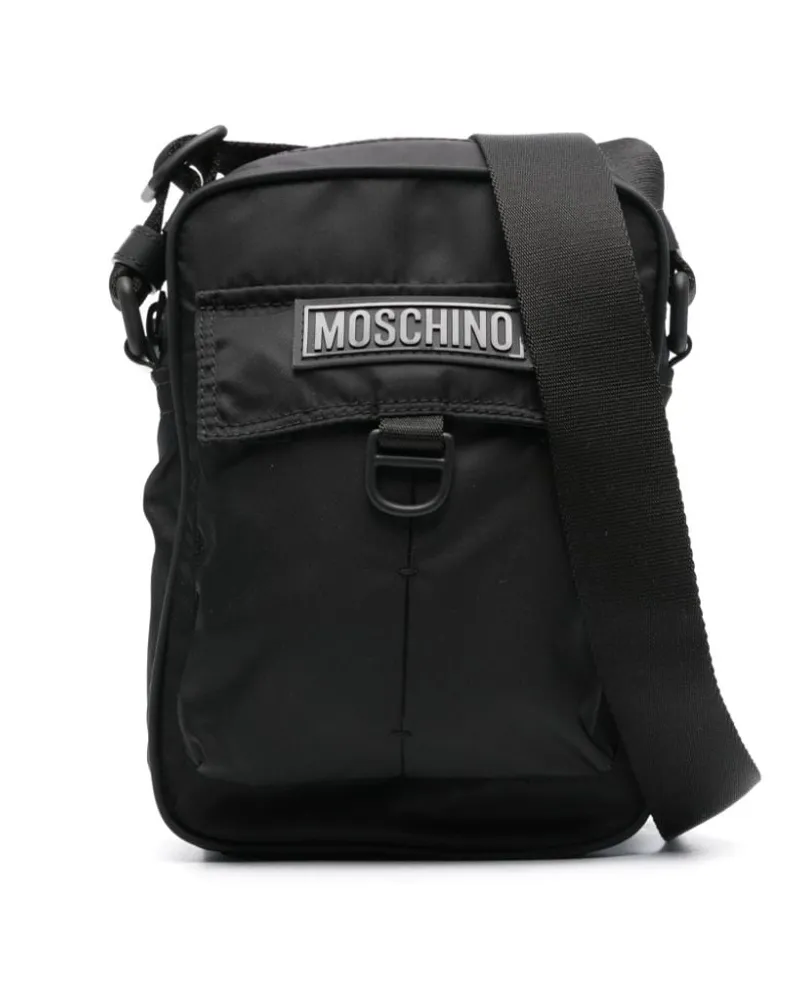 Moschino Schultertasche mit Logo-Applikation Schwarz