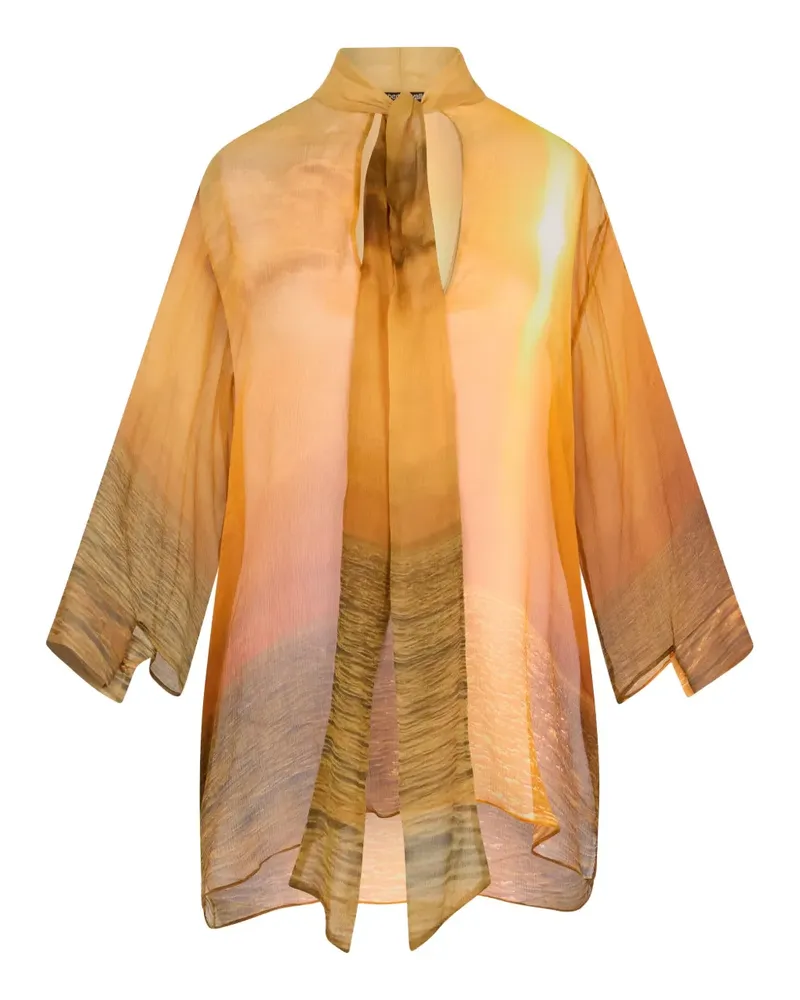Roberto Cavalli Seidenbluse mit Print - Orange Orange