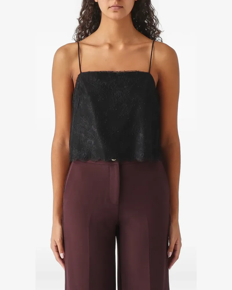 NENETTE Flame lace-overlay camisole top - Schwarz Schwarz