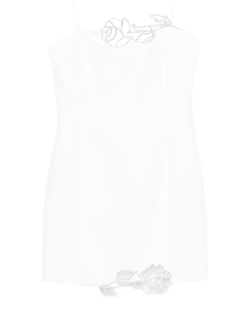 Blumarine Cady Kleid mit Rosendetail - Weiß Weiß