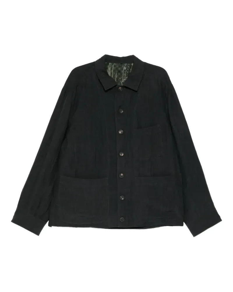 Ziggy Chen Jacke mit breitem Kragen - Schwarz Schwarz