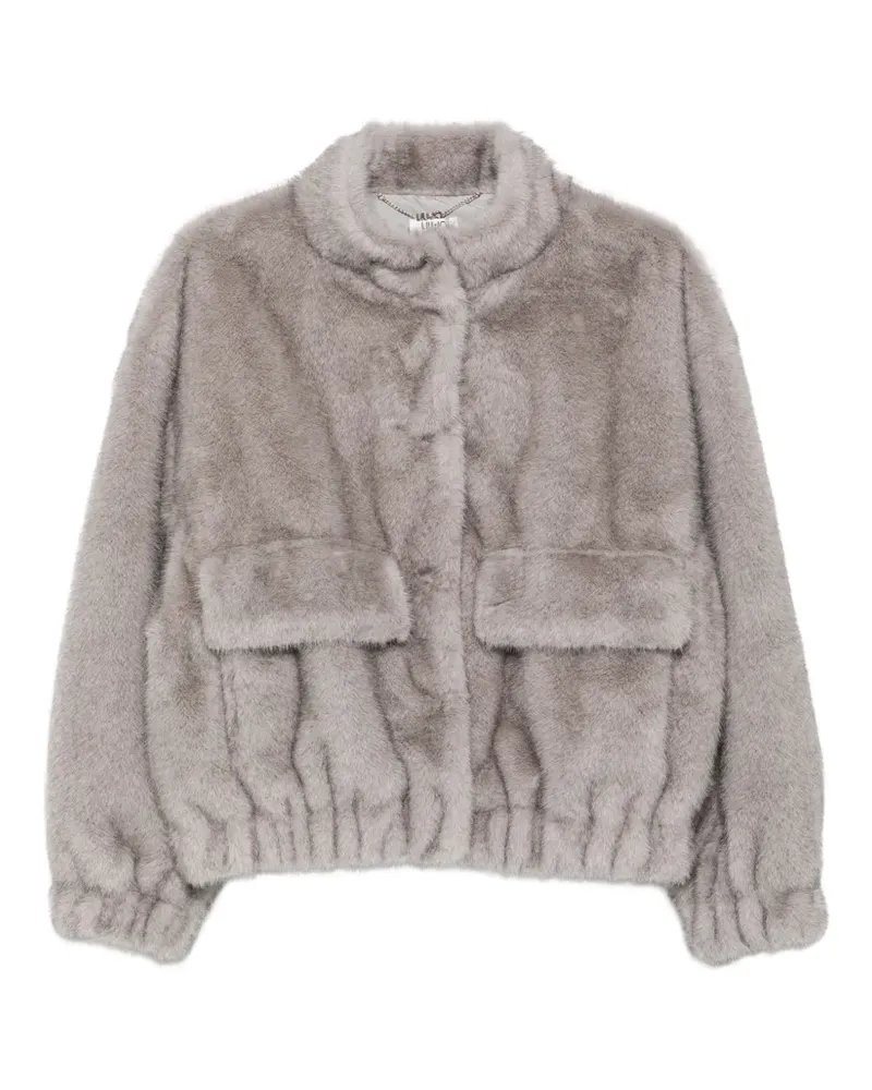 Liu Jo Jacke aus Faux Fur mit Stehkragen - Grau Grau