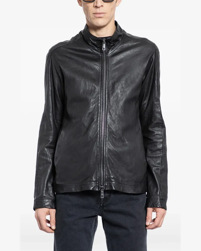 Giorgio Brato Begetable Tanned biker jacket - Schwarz Schwarz