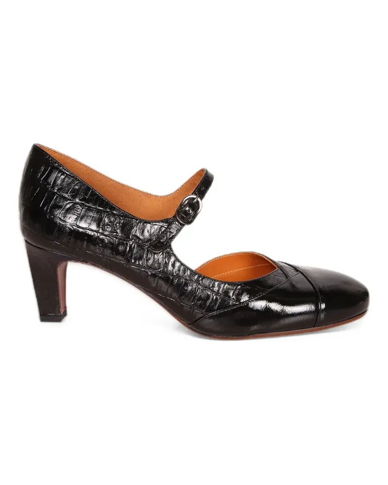 Chie Mihara crocodile-effect buckled pumps - Schwarz Schwarz