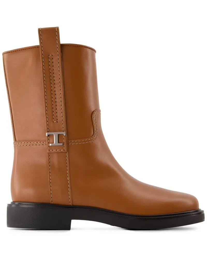 TOD'S Knöchelhohe Lederstiefel - Braun Braun