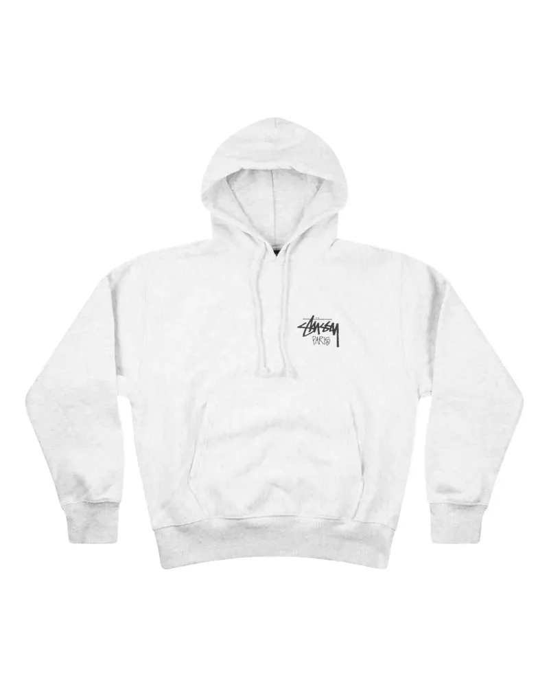 Stüssy long-sleeve logo-detail hoodie - Grau Grau