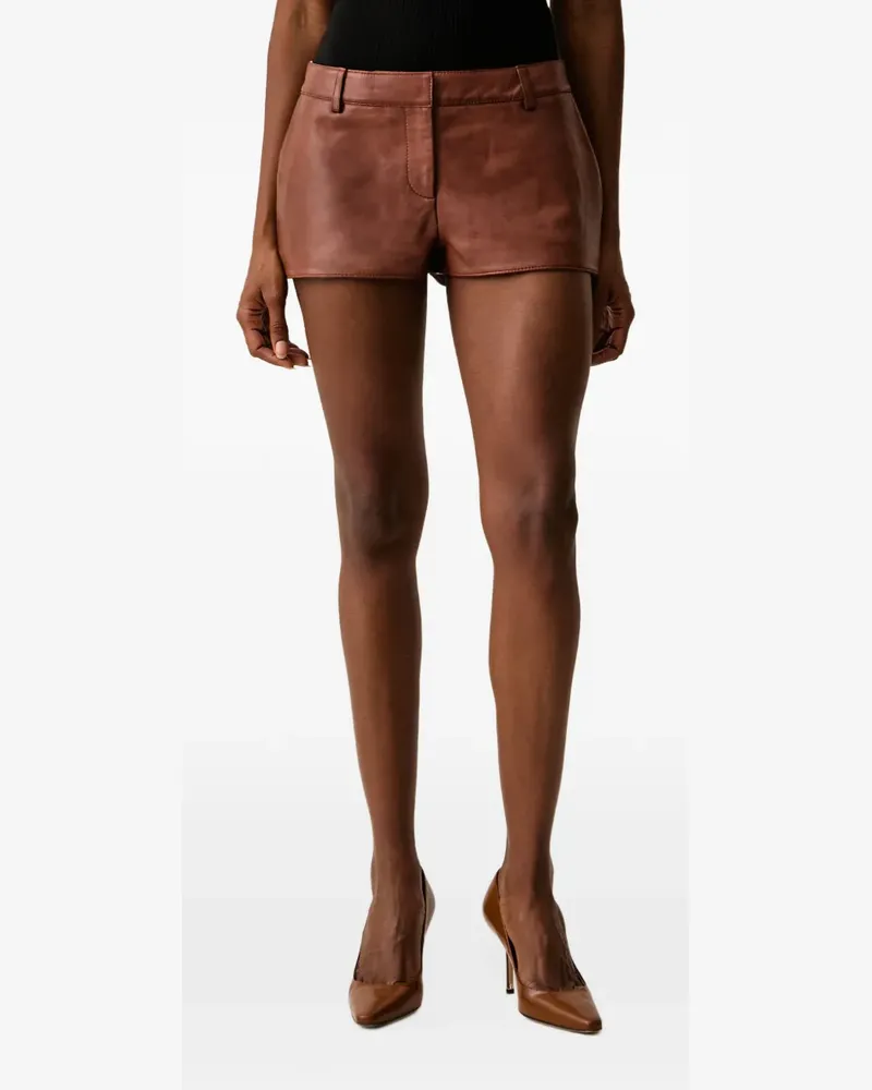 Retrofête Valesia leather shorts - Braun Braun