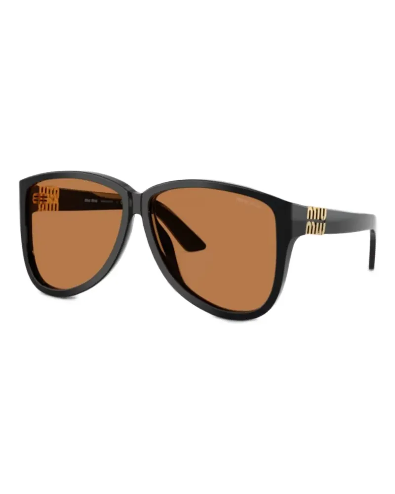 Miu Miu Geometrische Sonnenbrille - Schwarz Schwarz