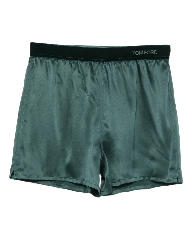 Tom Ford logo-waistband silk pyjama bottoms - Grün Grün