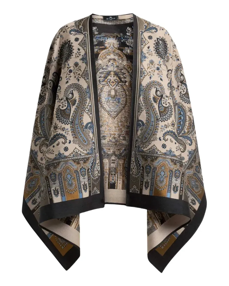 Etro Jacquard-Cape aus Wollgemisch mit Paisley-Motiv - Nude Nude