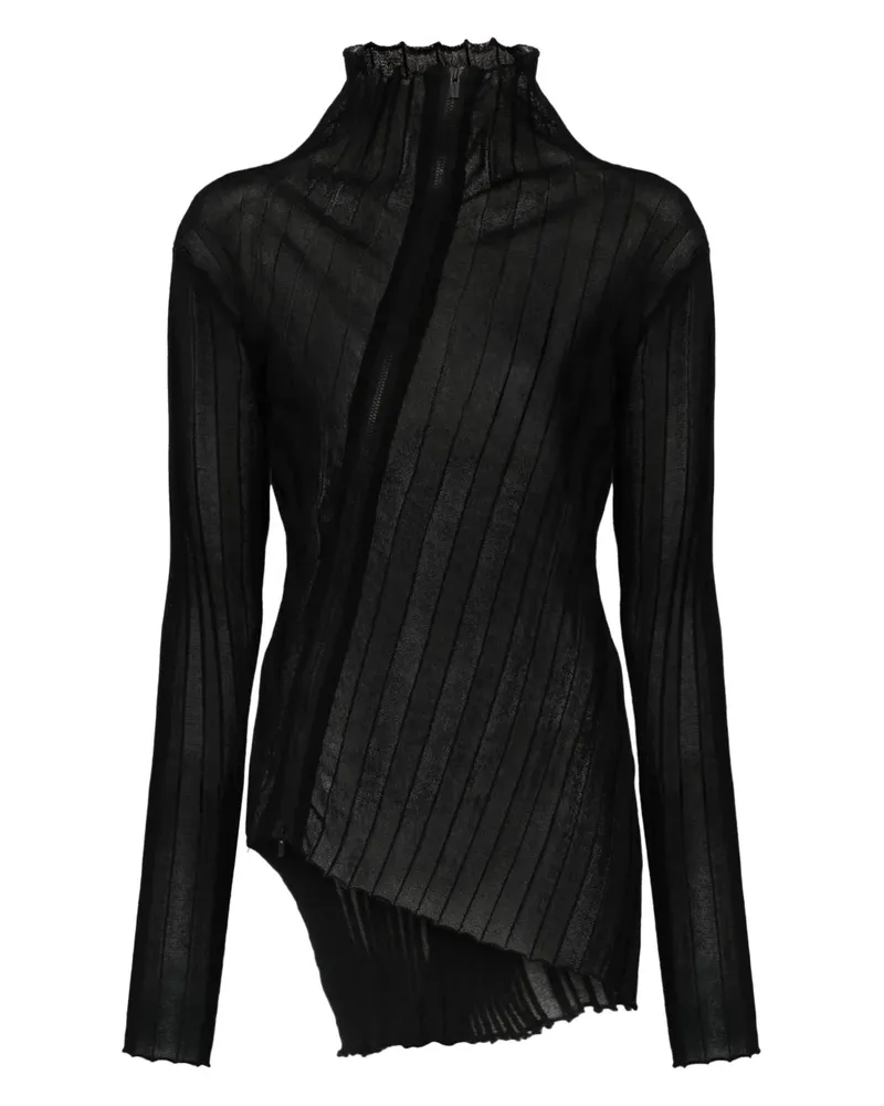 Yohji Yamamoto Asymmetrischer Cardigan - Schwarz Schwarz