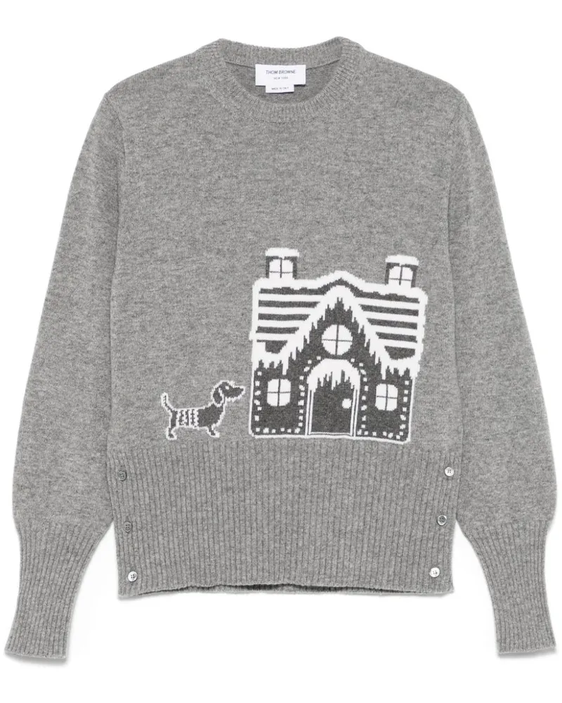 Thom Browne Holiday Scenery Merinopullover - Grau Grau