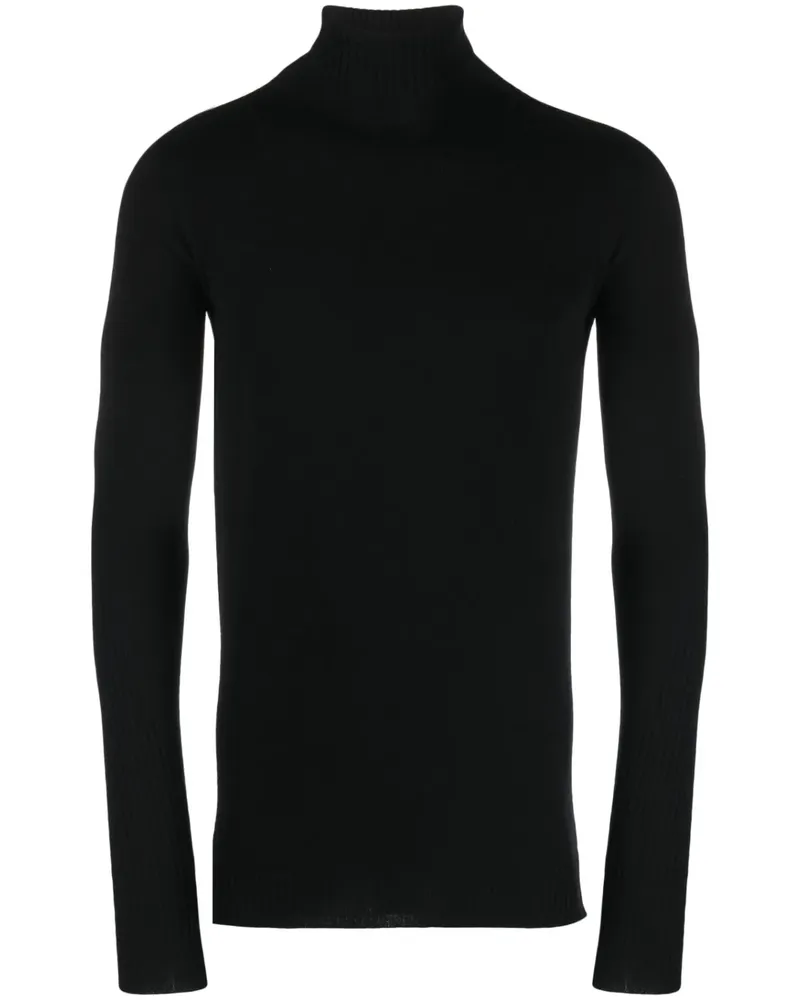 Boris Bidjan Saberi Kaschmirpullover mit geripptem Detail - Schwarz Schwarz