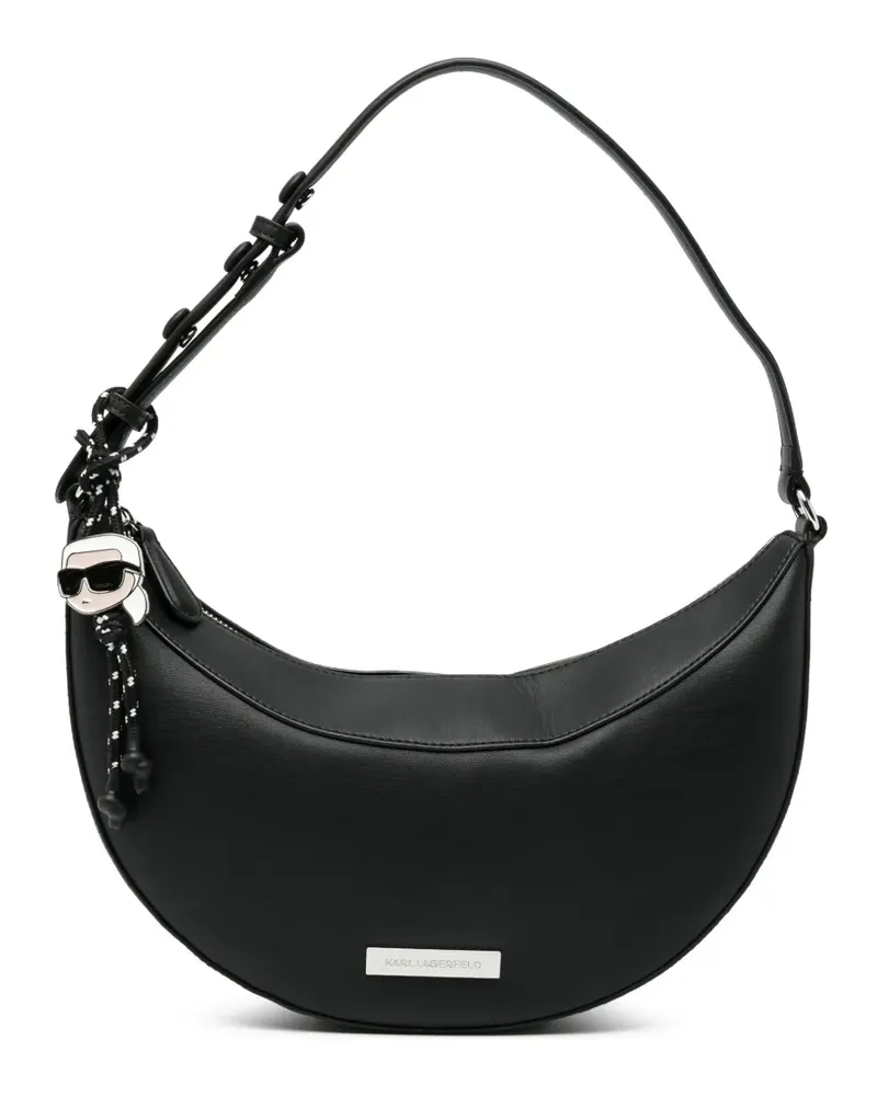Karl Lagerfeld Ikon Smooth Halfmoon shoulder bag - Schwarz Schwarz