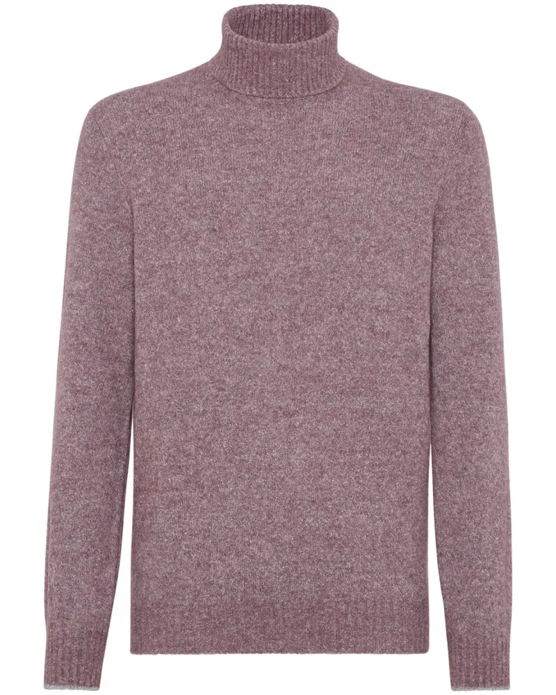 Brunello Cucinelli Melierter Rollkragenpullover - Rot Rot
