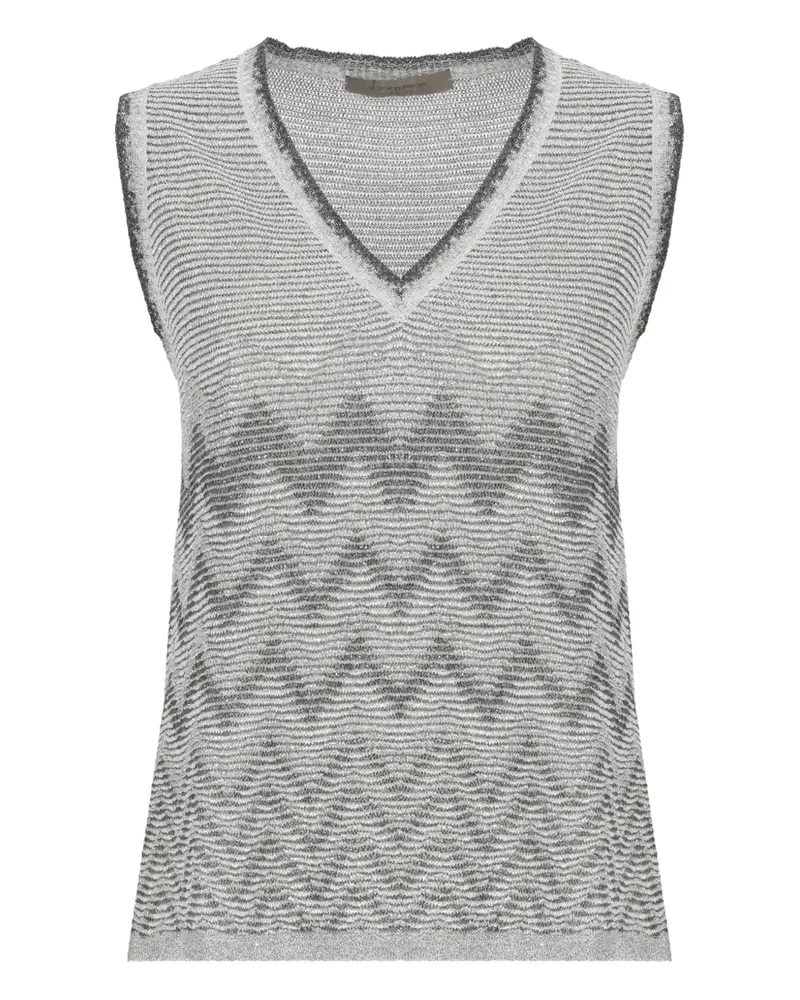 D.EXTERIOR Top mit Zickzackmuster - Grau Grau