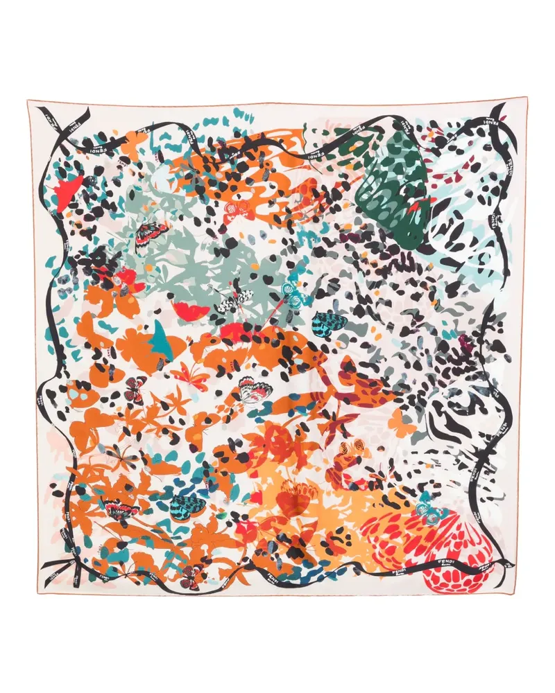 Fendi Schal mit Schmetterlings-Print - Nude Nude