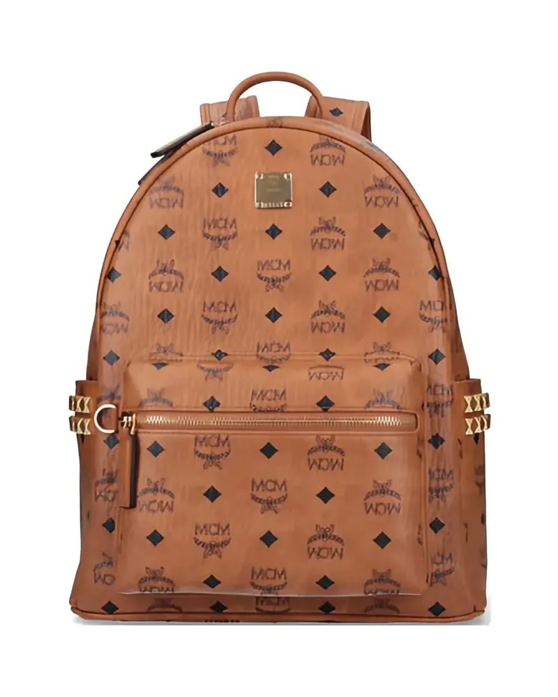 MCM logo studded backpack - Braun Braun