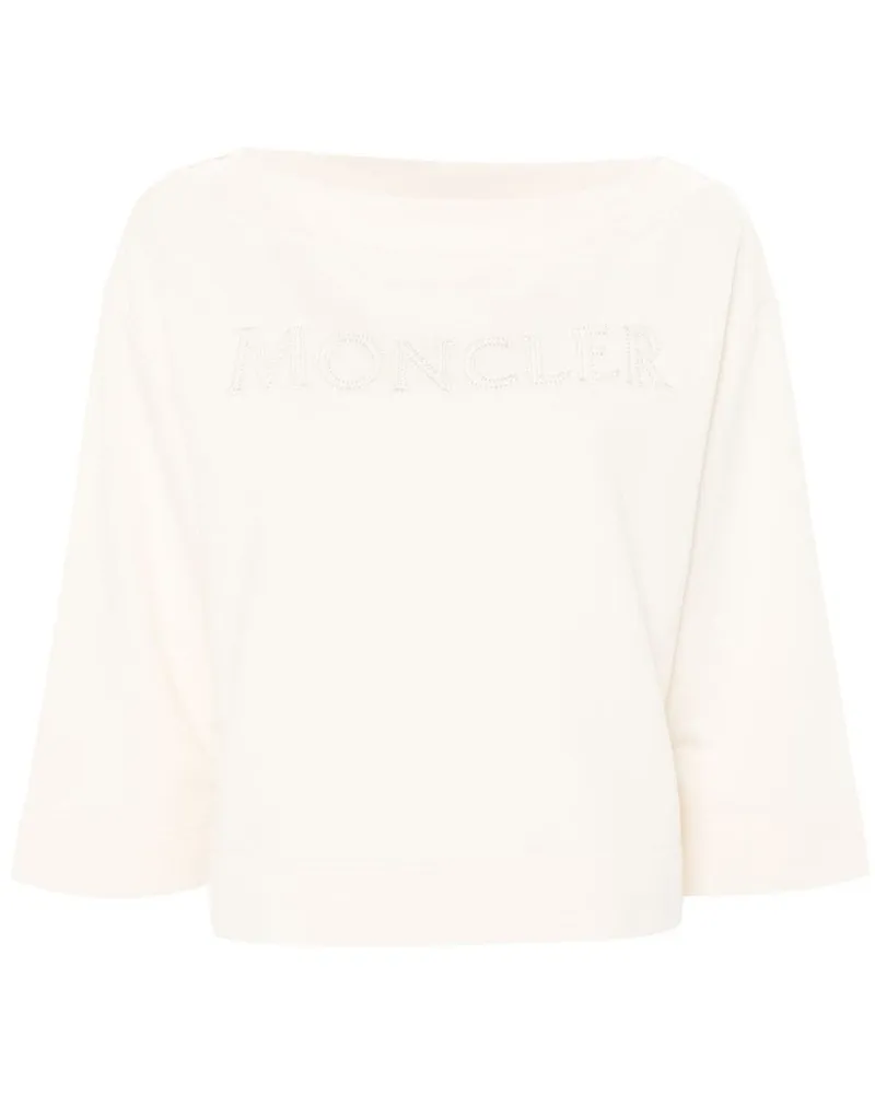 Moncler Sweatshirt mit Logo-Applikation - Nude Nude
