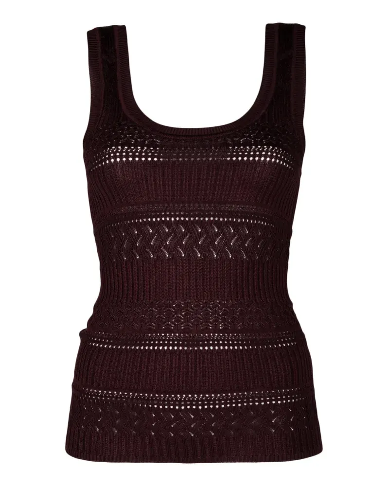Veronica Beard Sandra pointelle-knit tank top - Rot Rot