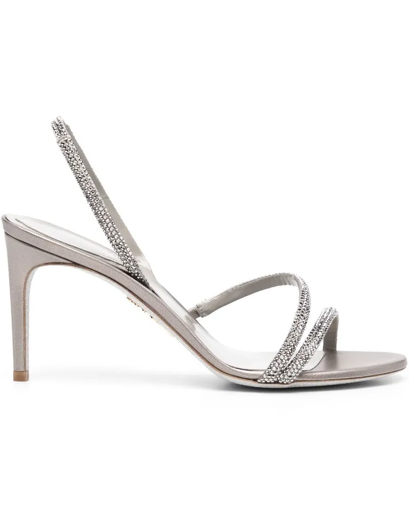 René Caovilla Sandalen mit Kristallen 88mm - Grau Grau