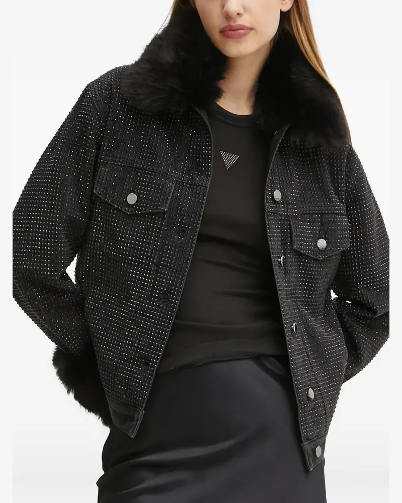 Guess Jeansjacke mit Strassverzierung - Schwarz Schwarz