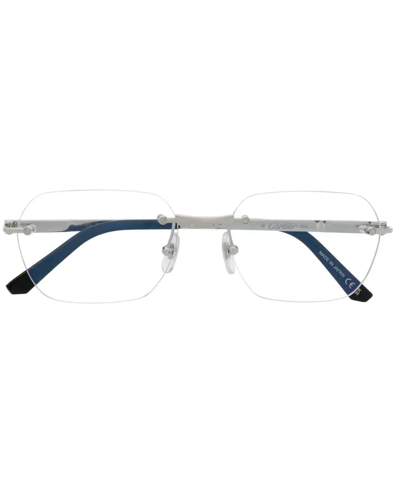 Cartier Rahmenlose Brille mit Logo-Gravur - Silber Silber