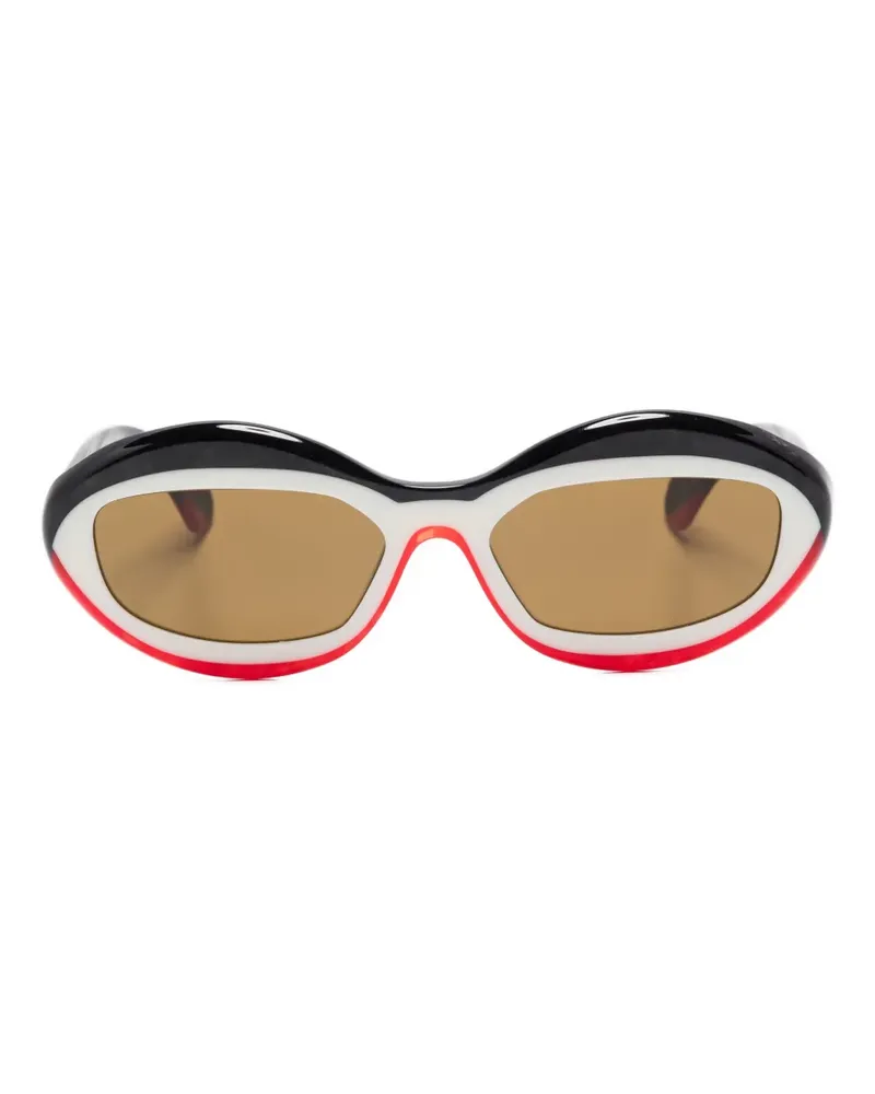 Alain Mikli Sonnenbrille mit ovalem Gestell - Weiß Weiß