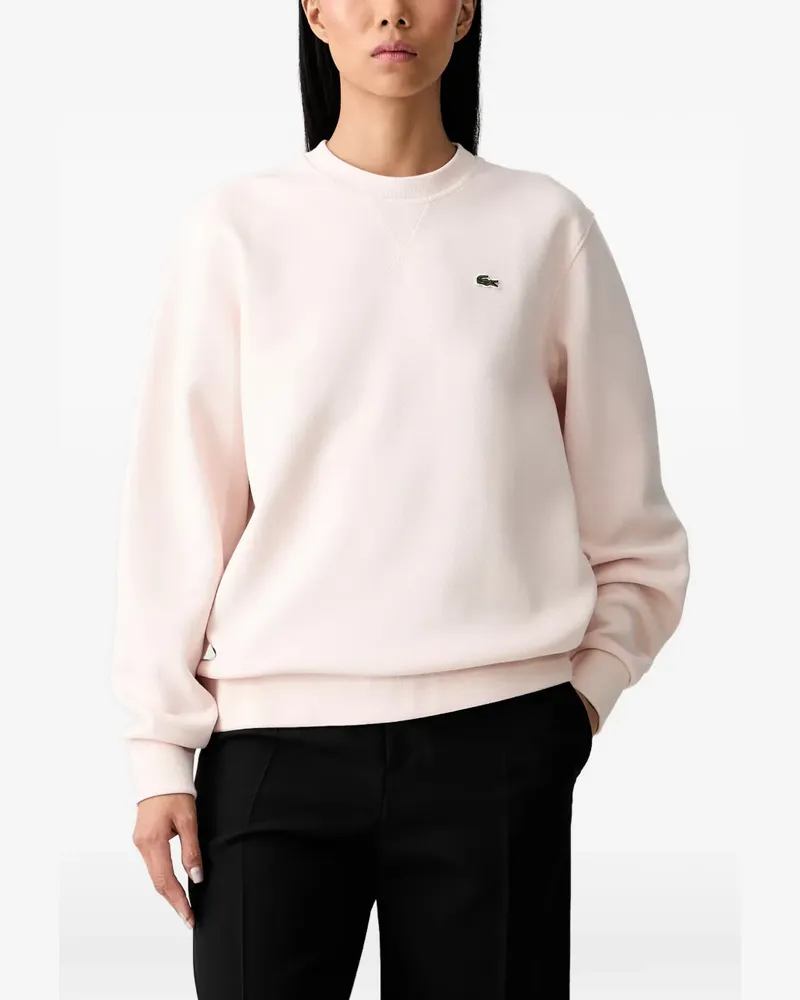Lacoste logo-patch crew-neck sweatshirt - Rosa Rosa