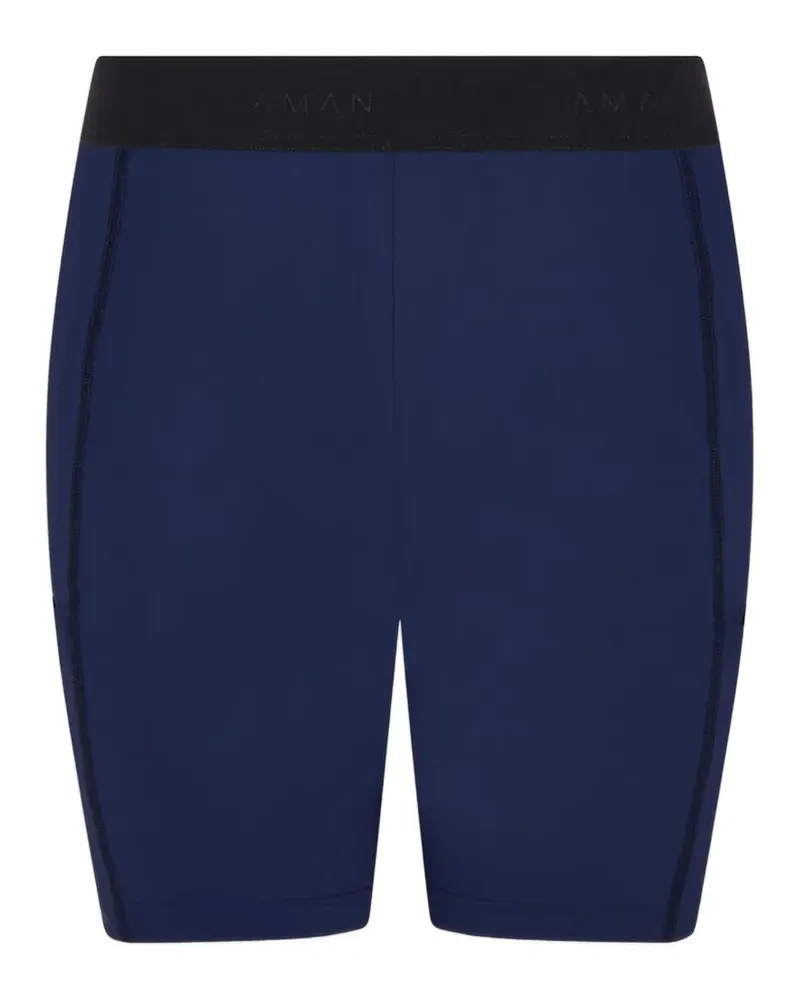 AMAN Sport-Shorts mit Logo-Bund - Blau Blau