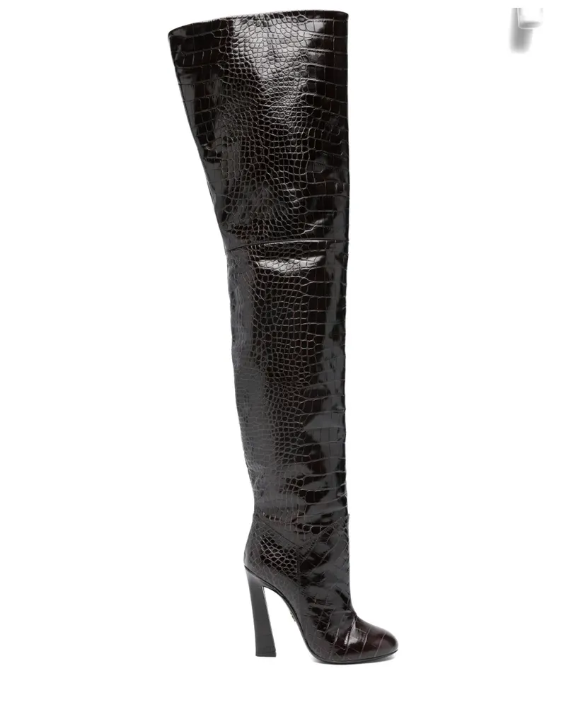 Dsquared2 crocodile-effect heeled boots - Braun Braun