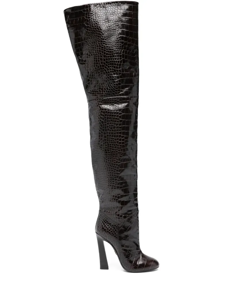 Dsquared2 Stiefel mit Kroko-Effekt - Braun Braun