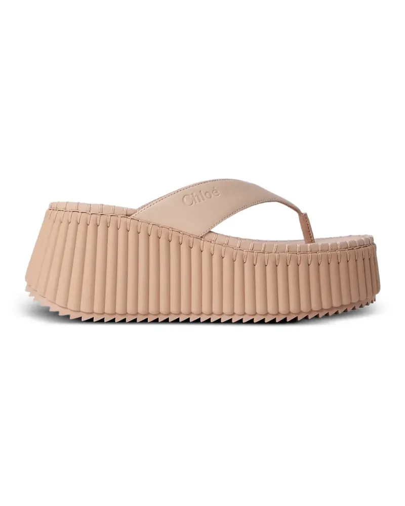 Chloé Sandalen mit Logo-Prägung - Nude Nude