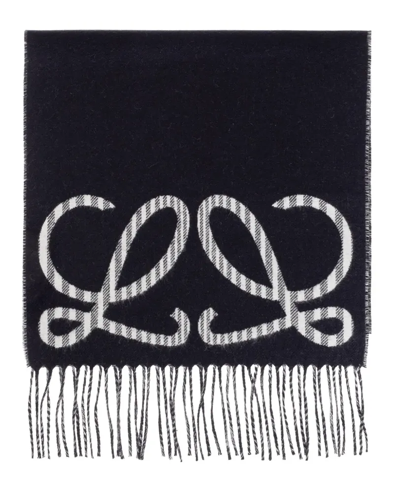 Loewe Schal aus Seide und Kaschmir - Schwarz Schwarz