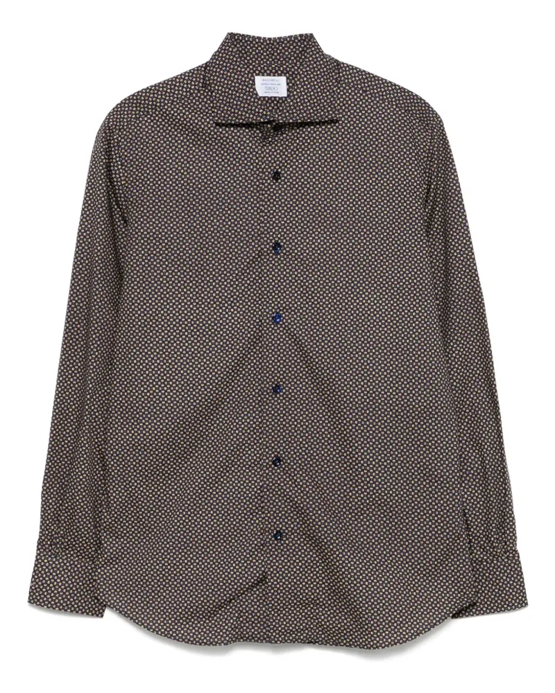 MAZZARELLI Hemd mit Blumen-Print - Braun Braun