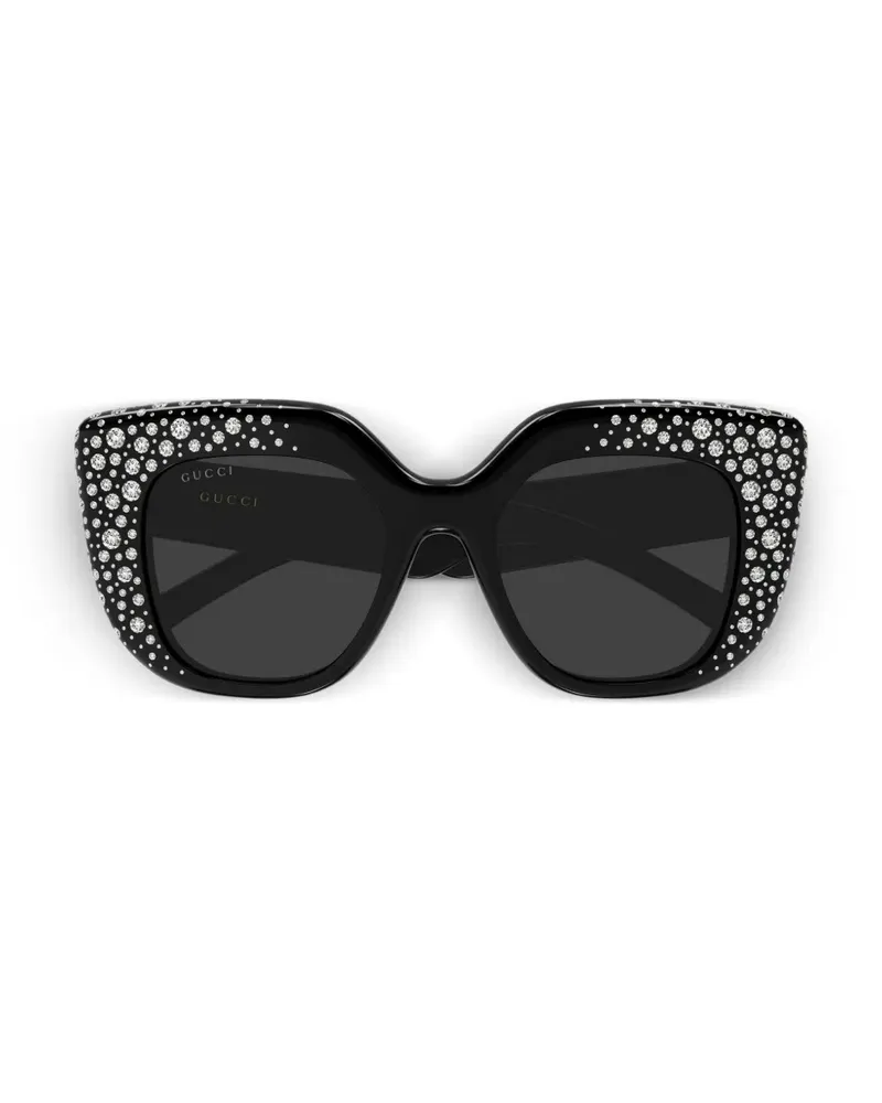 Gucci crystal-embellished square-frame sunglasses - Schwarz Schwarz