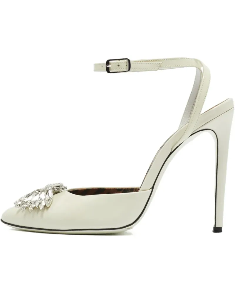 Philipp Plein Vernice Pumps mit Kristallen - Weiß Weiß