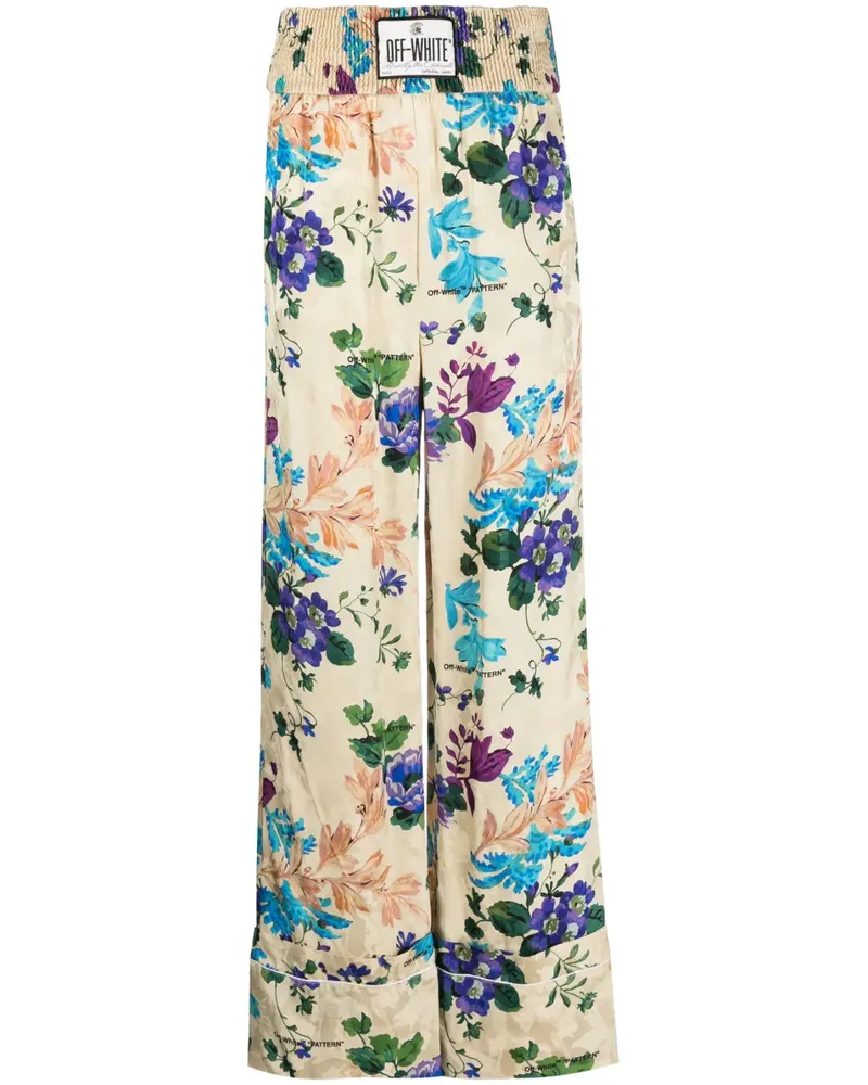OFF-WHITE Jacquard-Palazzohose - Nude Nude