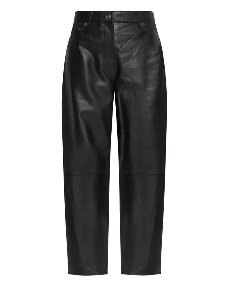 Samsøe & Samsøe Saharpal leather panelled-design trousers - Schwarz Schwarz